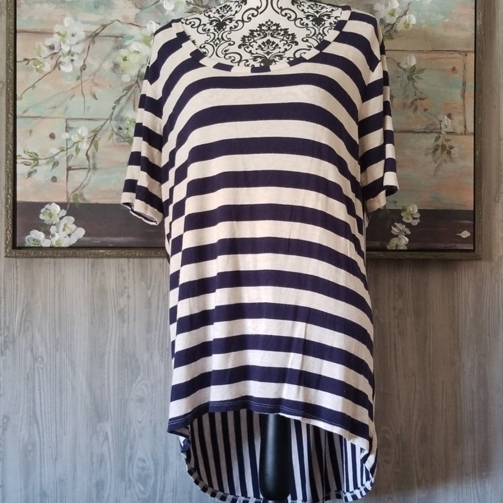 Misia 3x Striped Lady's Asymmetrical Tee